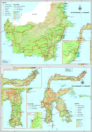 Peta Jalur Mudik Kalimantan dan Sulawesi 2019